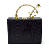 Croco pattern vegan leather clutch