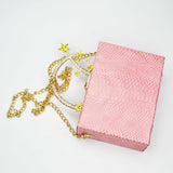 Croco pattern vegan leather clutch