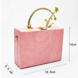 Croco pattern vegan leather clutch