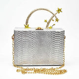 Croco pattern vegan leather clutch