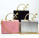 Croco pattern vegan leather clutch