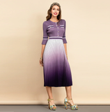 LAURIE Classy Pleats Midi Dress in colors