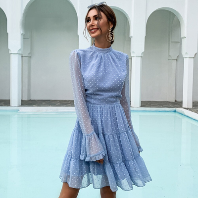 MELANIE Ruffled Mesh Mini Dress