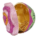 FLOWER rhinestones embellished clutch
