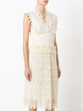 GEMIMA tasseled lace midi dress