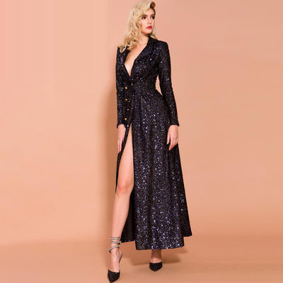 JORDANA sequinned trench dress