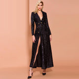 JORDANA sequinned trench dress