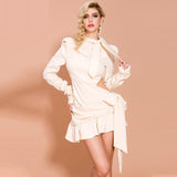 JUSTINA hollow-out dress in ivory