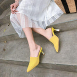 Knit type slipons in yellow