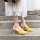 Knit type slipons in yellow