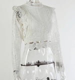 Lace O-neck crop top