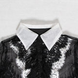 Lace Patchwork Flare Sleeve Shirt