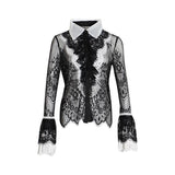 Lace Patchwork Flare Sleeve Shirt