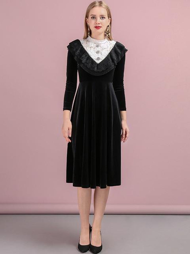 LENORE black velvet vintage styled dress