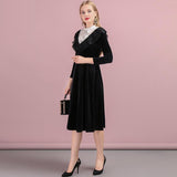 LENORE black velvet vintage styled dress