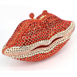 LIPS crystal embellished clutch