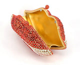 LIPS crystal embellished clutch