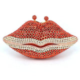 LIPS crystal embellished clutch