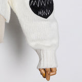 O-Neck knitted pullover with hearts