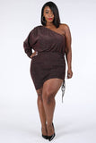 One-Shoulder lurex mini dress