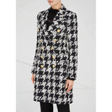 Plaid double-breasted autumn coat