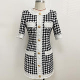 Plaid pencil mini dress