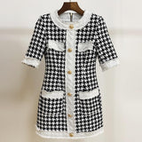 Plaid pencil mini dress