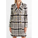 Plaid wool-blend winter coat