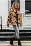 Plush heart print coat