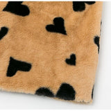 Plush heart print coat