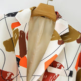 Abstract Print Long Blazer