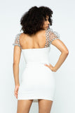 ADA Dotted Party Mini Dress in White