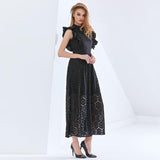 AGNES Flutter Sleeve Lace Midi Dress in colors