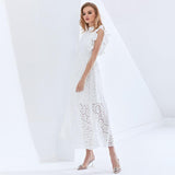 AGNES Flutter Sleeve Lace Midi Dress in colors