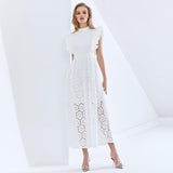 AGNES Flutter Sleeve Lace Midi Dress in colors