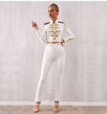 Primetime Looks-AHOY pant suit in white