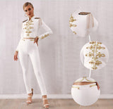 Primetime Looks-AHOY pant suit in white