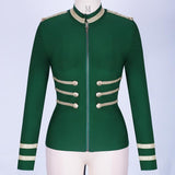 Primetime Looks-AHOY zipped blazer in green