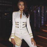 Primetime Looks-AHOY zipped blazer in white