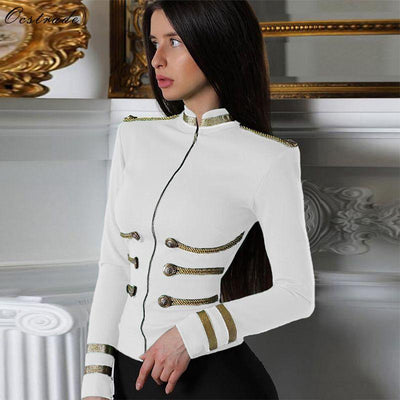 Primetime Looks-AHOY zipped blazer in white