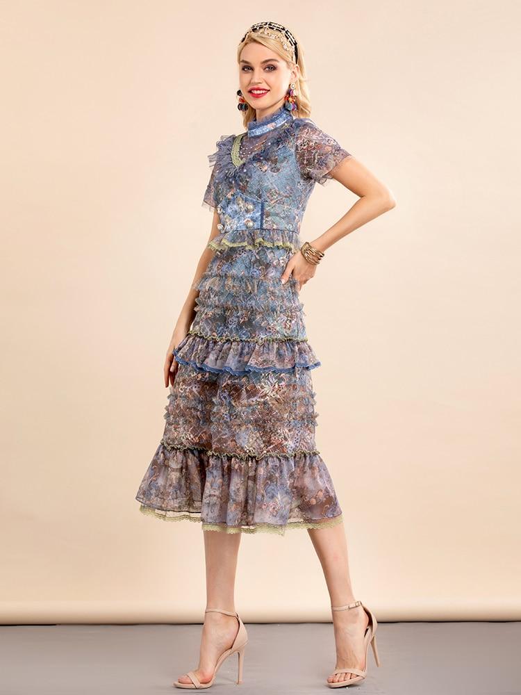 ALESSA Vintage Lace Midi Dress