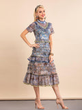 ALESSA Vintage Lace Midi Dress