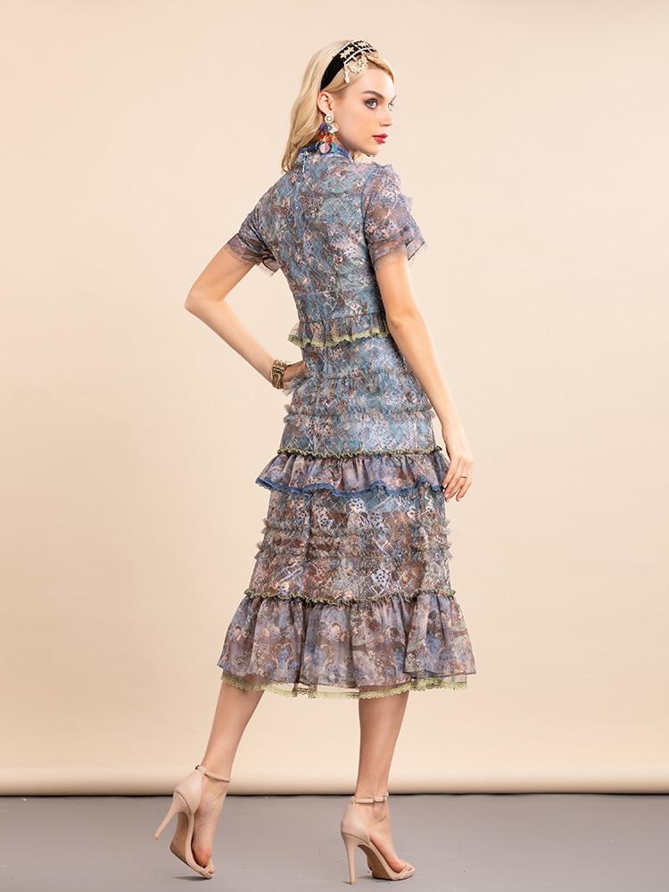 ALESSA Vintage Lace Midi Dress