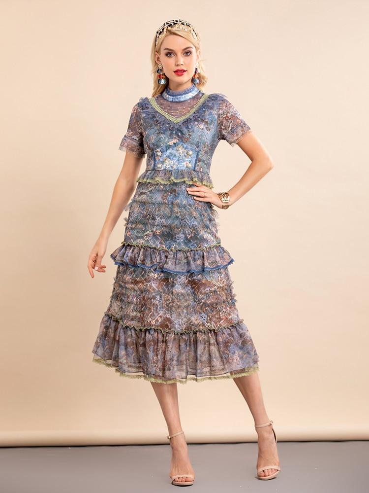 ALESSA Vintage Lace Midi Dress