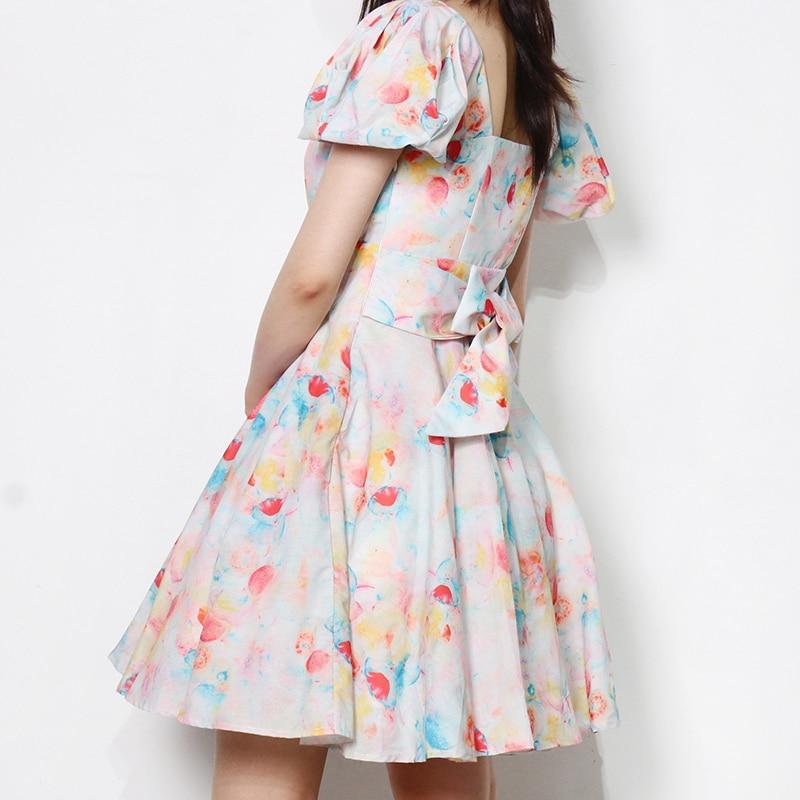 ALESSA Watercolor Print Mini Dress
