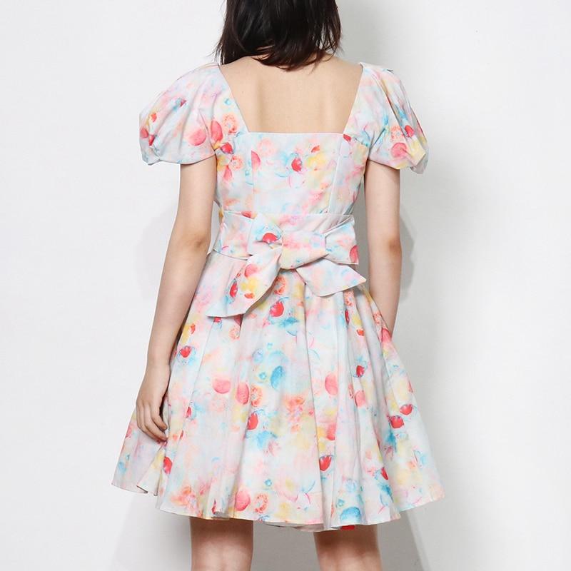 ALESSA Watercolor Print Mini Dress