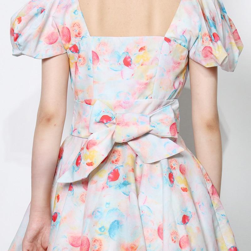 ALESSA Watercolor Print Mini Dress
