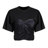 All-in-one Crop T-Shirt with Bustier in colors