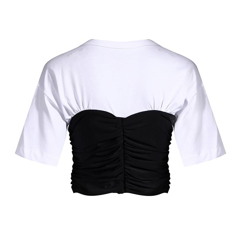 All-in-one Crop T-Shirt with Bustier in colors