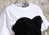 All-in-one Crop T-Shirt with Bustier in colors